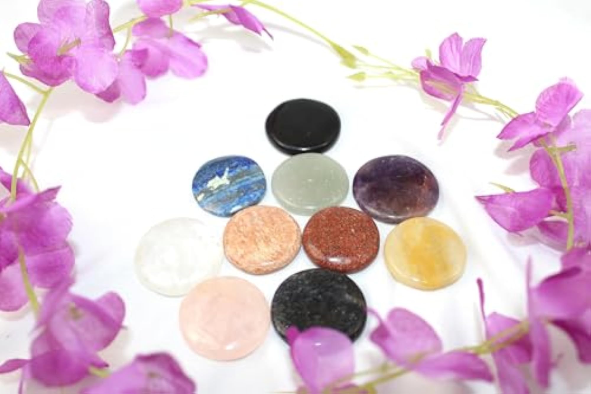 10 Chakra Gemstone Round Disc Set
